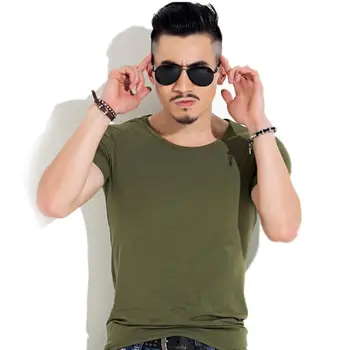 

Men Casual O-Neck Short Sleeve Solid Basic Tee Slim Pullover T-shirt Summer Top Natural