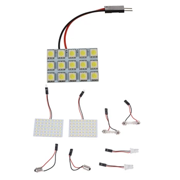 

2x Panel 15 SMD 5050 LED T10 BA9S e Festoon Bulb Adapter & 2 Set Light Panel 48 SMD LED+T10+BA9S+Festoon Bulb Adapter