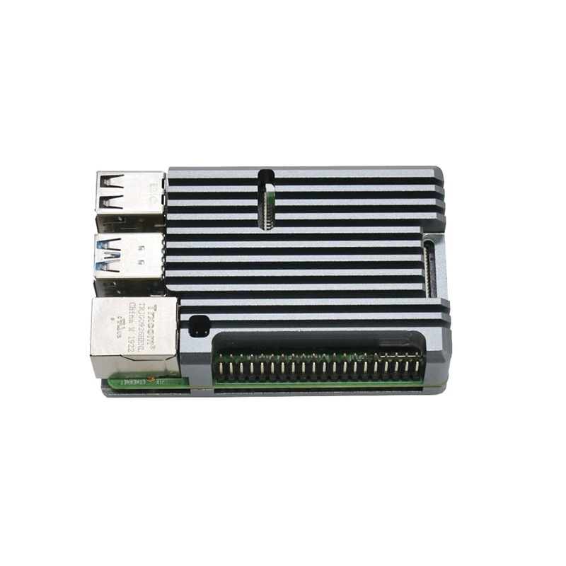 Для Raspberry Pi 4B 2G ram DIY Kit Поддержка 2,4/5,0 GHz wifi Bluetooth 5,0 с алюминиевым ЧПУ сплав защитный серый чехол 5V 3A P - Цвет: eu plug