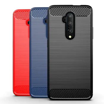 

200pcs/lot For Oneplus 7 Pro Case Rugger Armor Carbon Brushed TPU Case For Oneplus 7T Pro