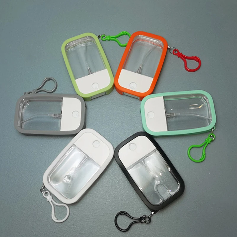 Portable Spray Bottle High Pressure Alcohol Disinfectant 38ML Mist Spray Bottle With Silicone Sleeve And Keychain