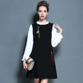 

2020 New Spring Women's Casual Embroidery Dress Female Mini vestidos Plus size Dresses For Women 4XL 5XL WYQ1063