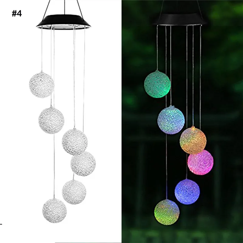 Solar Powered LED Wind Chime Portable Color Changing Outdoor Windbell Light Fairy Light Christmas Outdoor Decor Garden Led Light - Испускаемый цвет: Sample 4
