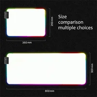 Black and White Background Rgb Gaming Mouse Pad LED Laptop White Pad Gamer Computer Keyboard Carpet Gaming Accessories Desk Mat - Image 2