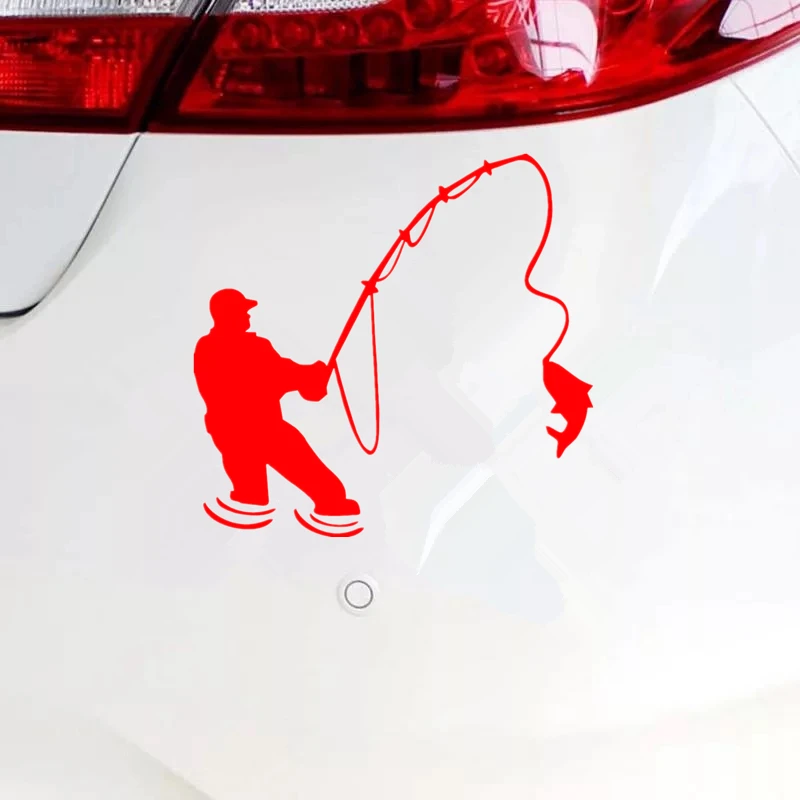 Car Sticker Vinyl 12.3*17.1cm Interesting Fishing Fisherman Hobby