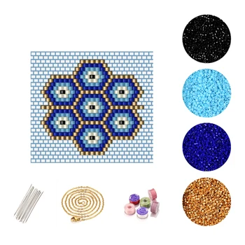 

FAIRYWOO Punk Evil Eye Necklace For Women DIY Accessories Miyuki Beads Jewelry Making Kit Pink Jewellery Punk Gifts Wholesale