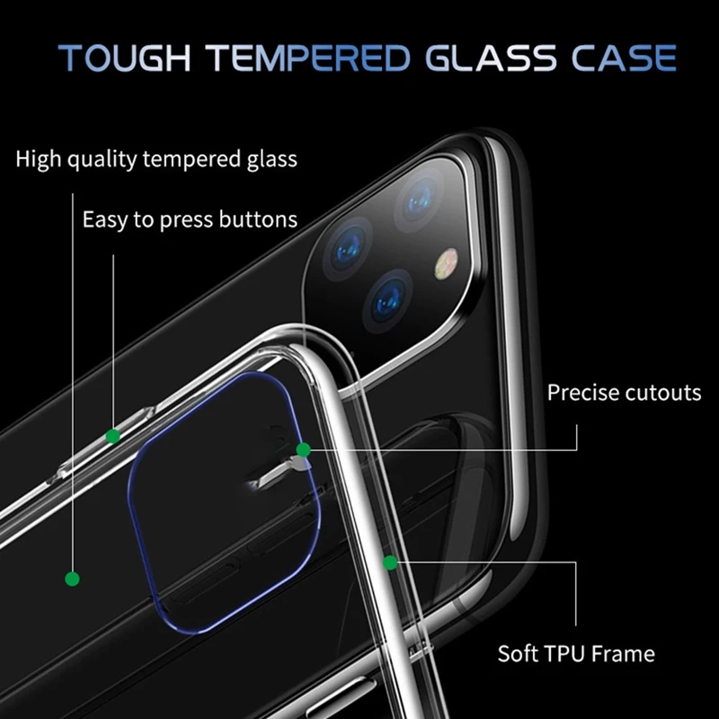 1 шт. модный прозрачный чехол для IPhone 11/11 Pro/11Pro Max Прозрачный чехол для телефона Rotection задняя крышка