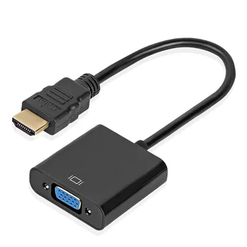 

HDMI to VGA adapter, male to female converter for PS4 1080P, HDMI-VGA adapter with video and audio cable jack, HDMI VGA for PC T