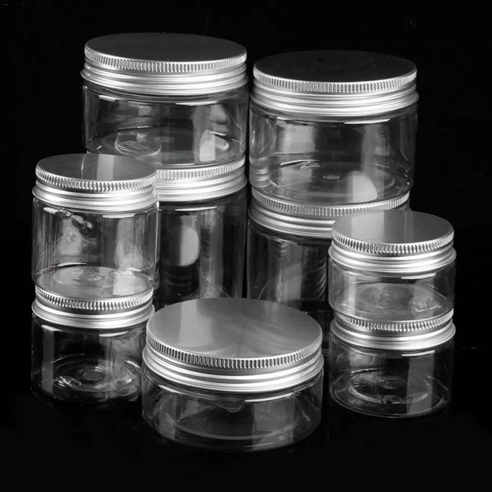 

Portable Cosmetic Mini Travel Empty Bottle Jar Round Aluminum Cover Plastic Make-up Bottling Box Makeup Cosmetic Face Cream Jar