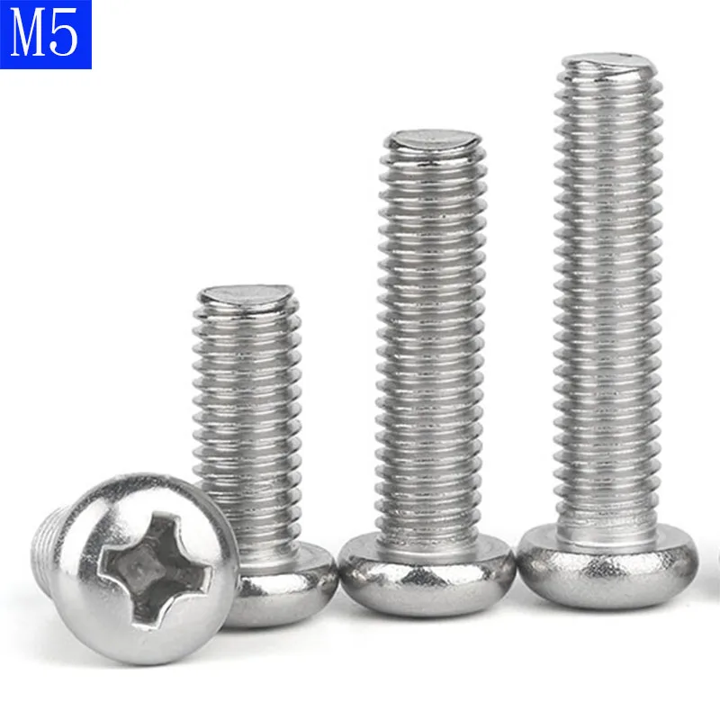 5mm dia. Details about   M5 A2 304 Stainless Steel Philip Pan Head Machine Screws/Bolts 
