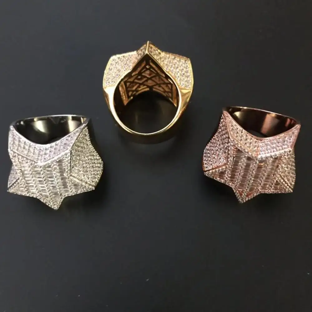 

Iced out baguette star ring