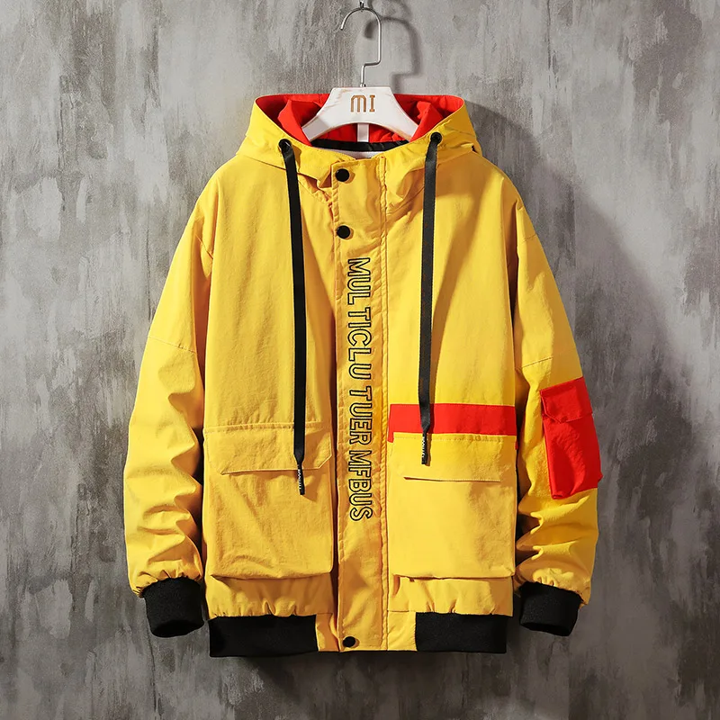 

Brand Fashion Cargo With bigger Pocket Jacket Men 2019 Autumn Spring Patchwork Japan Style Clothing Plus ASIAN SIZE M-5XL