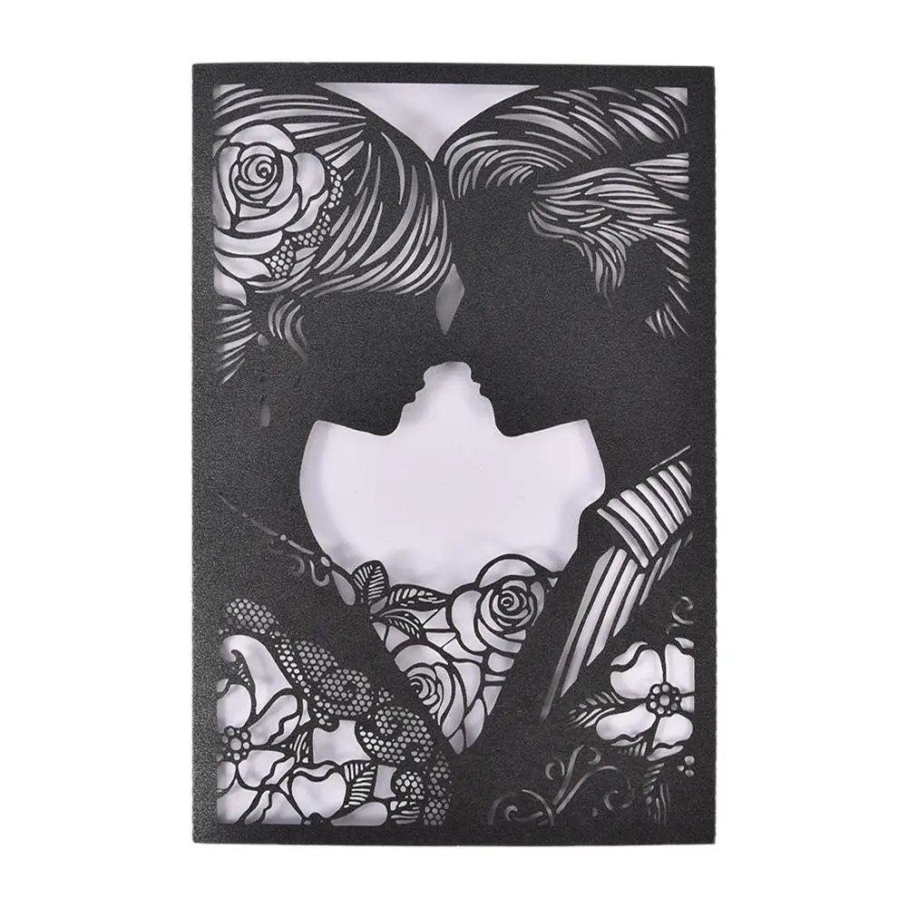  10PCS Holiday Hollow Card Invitation Letter Cover Wedding Invitation Letter New Year Greeting Weddi - 4000545301959
