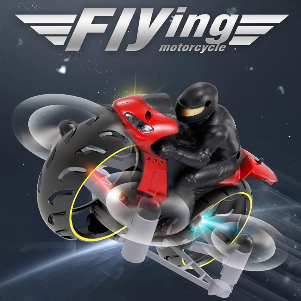 Мотоцикл Мини RC Квадрокоптер 2,4G Land Air двойная игра 2 в 1 RC трюковый Дрон один ключ взлет Дрон игрушки для детей подарок
