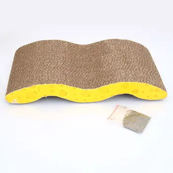 

M Shape Corrugated Paper Cat Claw-Grinding Plate Pet Toy with Catnip 66CY