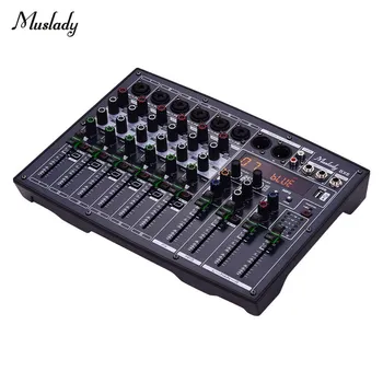 

Muslady BX6 Compact 6 Channels Mixer Mixing Console with 16 DSP Effects Built-in 48V Phantom Power Supply Support BT Connection