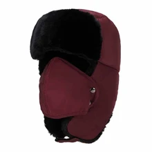 Шапка-бомбер пушистая теплая ветрозащитная унисекс маска для лица шапка, закрывающая уши уличная зимняя одежда аксессуары