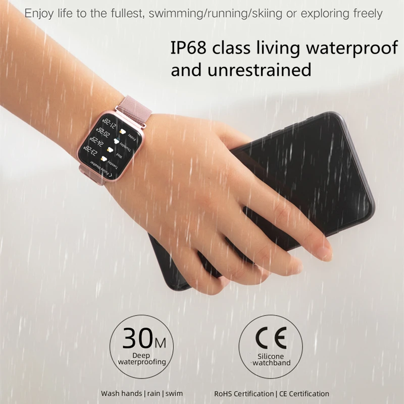 P80 Смарт часы IP68 Водонепроницаемый Полный сенсорный экран для мужчин и женщин Smartwatch монитор сердечного ритма для iPhone Xiaomi huawei телефон