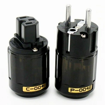 

Oyaide C-004 P-004E Schuko Europe EU Power Plug Rhodium Plated IEC Audio Connector Female-Male MATIHUR audio hifi