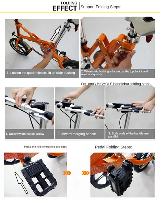 Set Parafanghi Per Bici Pieghevole | Ruote 14 Pollici | Materiale PP Infrangibile | Anteriore E Posteriore - Foto 13