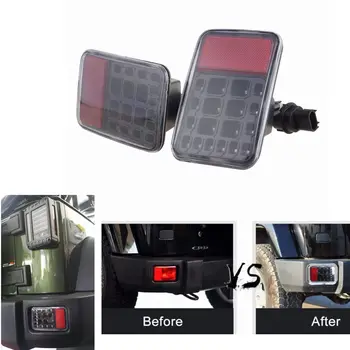 

A Pair Led Rear Bumper Fog Parking Reverse Brake Lights Lamp For Jeep Wrangler JK 2007-2017