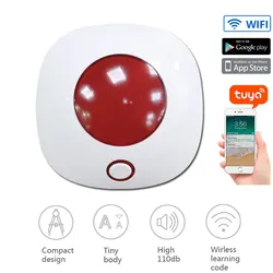 Wifi Tuya APP Remote Control Wireless Siren 433MHz Strobe Siren Alarm Horn 110dB Light Siren Long Endurance Connect With System