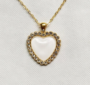 Heart Gold Пустые сублимации ожерелье для женщин ювелирные изделия теплопередача пустой Материал DIY подарок 20 шт./лот - Цвет: Heart Gold