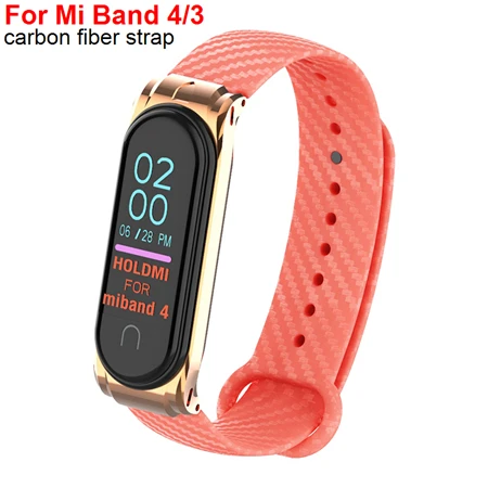 Цветной силиконовый ремешок mi Band 4 3 для mi Band 4 3 браслет из углеродного волокна для Xiaomi mi band 4 удлиненный спортивный ремешок mi Band 2 - Цвет: For Miband 4 3