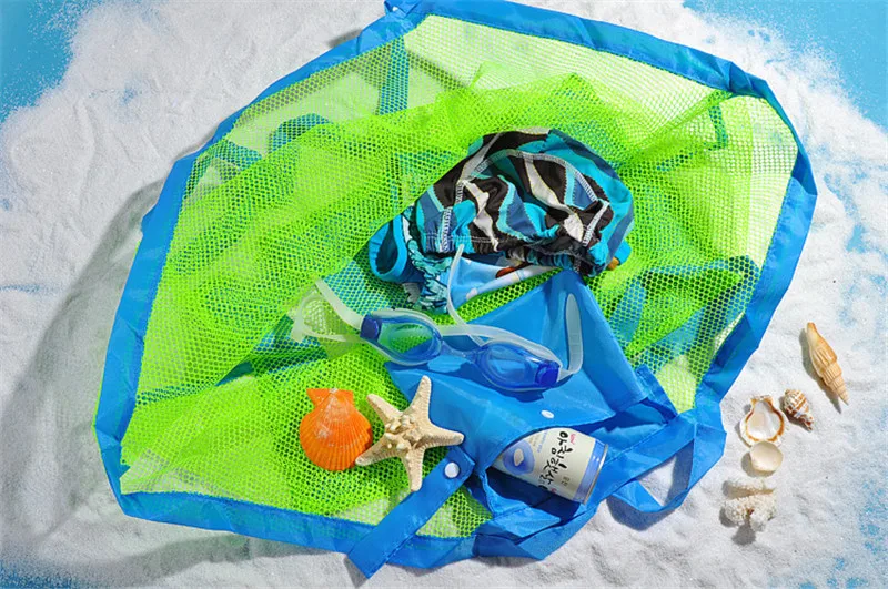Марлевые фильтрованные воды Детские пляжные игрушки крупная сумка прочный шнурок Упаковка для хранения для детей