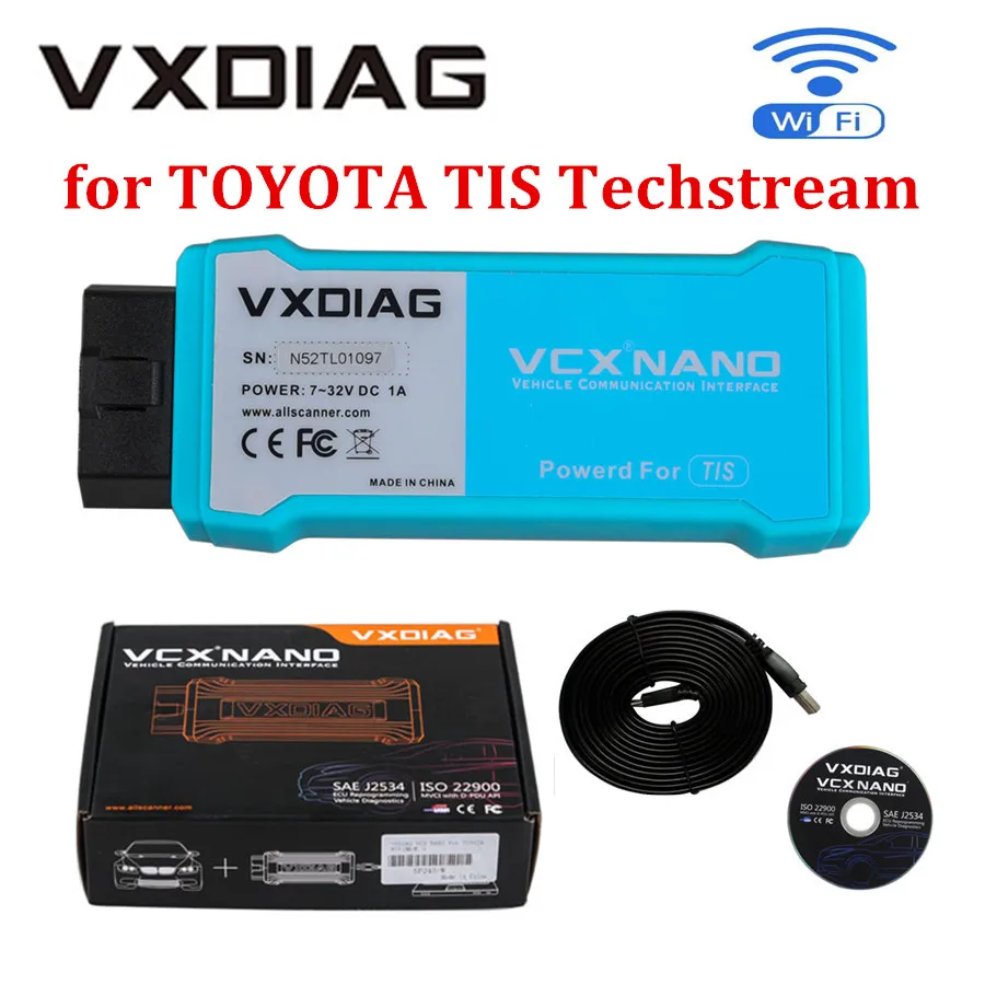VXDIAG VCX NANO для TOYOTA TIS Techstream V15.00.026 совместим с SAE J2534 поддержкой Wi Fi версии 2020