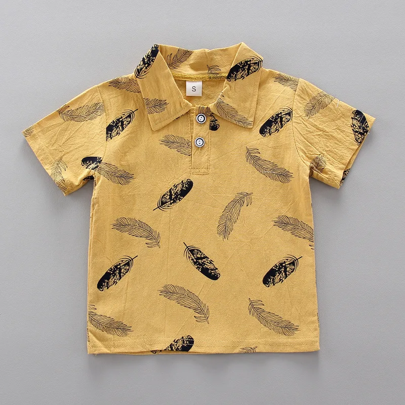 Summer Boy Baby Clothes Sets fashion cotton lapel short-sleeved shirt T-shirt + kids shorts 2 pieces Boy Sets clothing kids clothing set