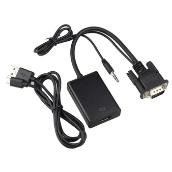 

Practical VGA TO HDMI with audio conversion cable VGA revolution HDMI female computer to TV HD cable