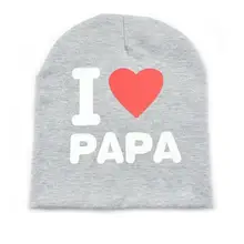 Новинка; милая Весенняя шляпа для младенцев с надписью «i love papa mama»; вязаная теплая хлопковая Шапка-бини для маленьких мальчиков и девочек