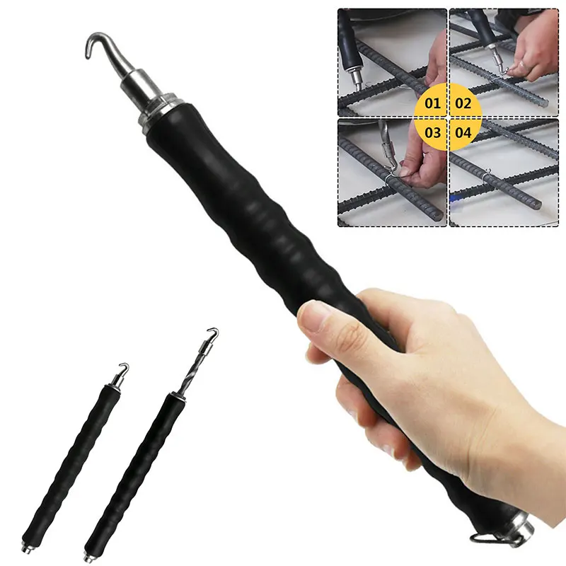 Binding Wire Hook Pull Wire Hook Semi Automatic Construction Tools Fixture Bundling Tool Black Steel Portable