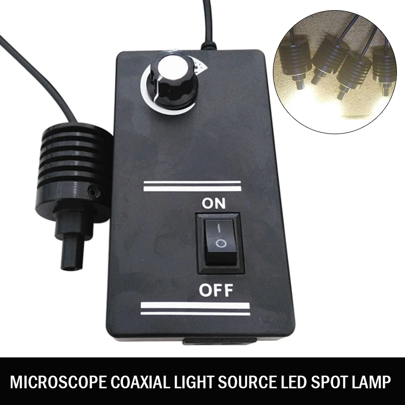 90V-240V Microscope Coaxial Light Source LED Spot Lamp Brightness Adjustable Optical Instruments Parts Accessories | Инструменты