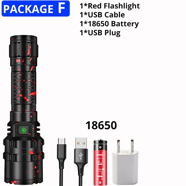 Package F XHP50.2 самый мощный светодиодный фонарик лампы фонари для охоты L2 IPX6 Водонепроницаемый фонарь светодиодный налобный фонарь Применение 18650 26650 Батарея - Испускаемый цвет: Package F