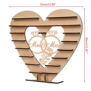 

Mr&Mrs Mr&Mrs Diamond Ring Pattern Wooden Ornaments Chocolate Stand Candy Cupcake Display Desserts Holder Home Decor Wedding