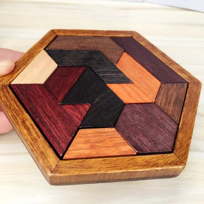 Wooden Hexagon Intelligence Geometry Jigsaw Puzzle Kindergarten Baby CHILDREN'S Building Blocks Jigsaw Puzzle Toy Zl693