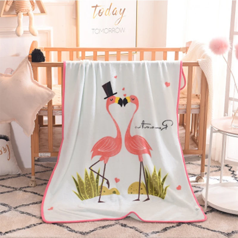 Newborn Bedding Winter Warm Swaddling Blanket Kids 140*100 cm Flannel Cartoon Wrap Blanket Baby Thermal Soft Cotton Soft Blanke