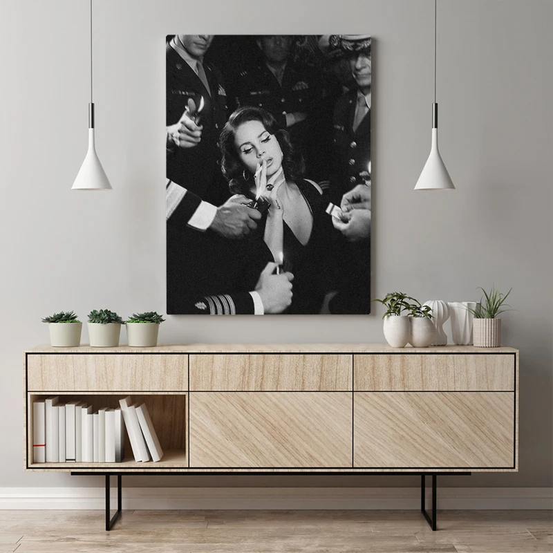 Home-Decor-Wall-Art-Canvas-Painting-Print-Lana-Del-Rey-Poster-Black-And-White-Pictures-Posters (1)