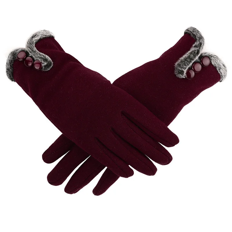 Новые стильные женские зимние перчатки, теплые женские водонепроницаемые перчатки для вождения, перчатки для сенсорного экрана для мобильного телефона