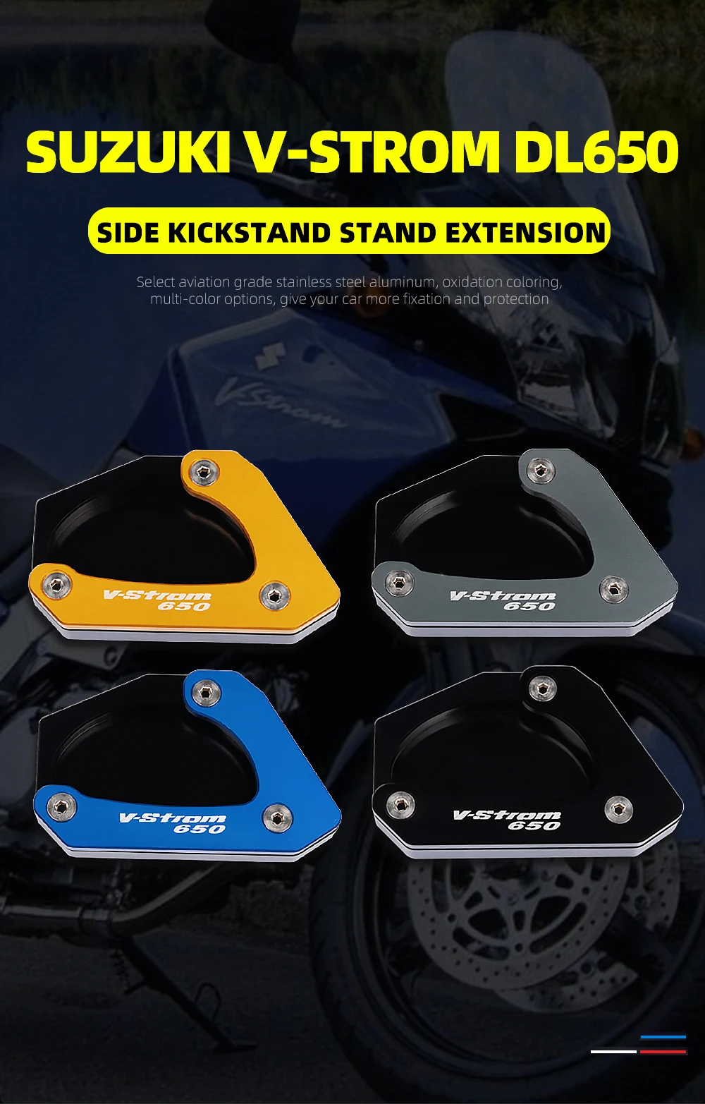 650 2004-2020 2018 2019 motocicleta cnc kickstand