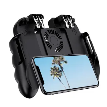 

H9 Game Controller with Fan Six Finger Joystick Gamepad with Cooler Fire Button Mobile Phone Game Handletrigger for PUBG USB