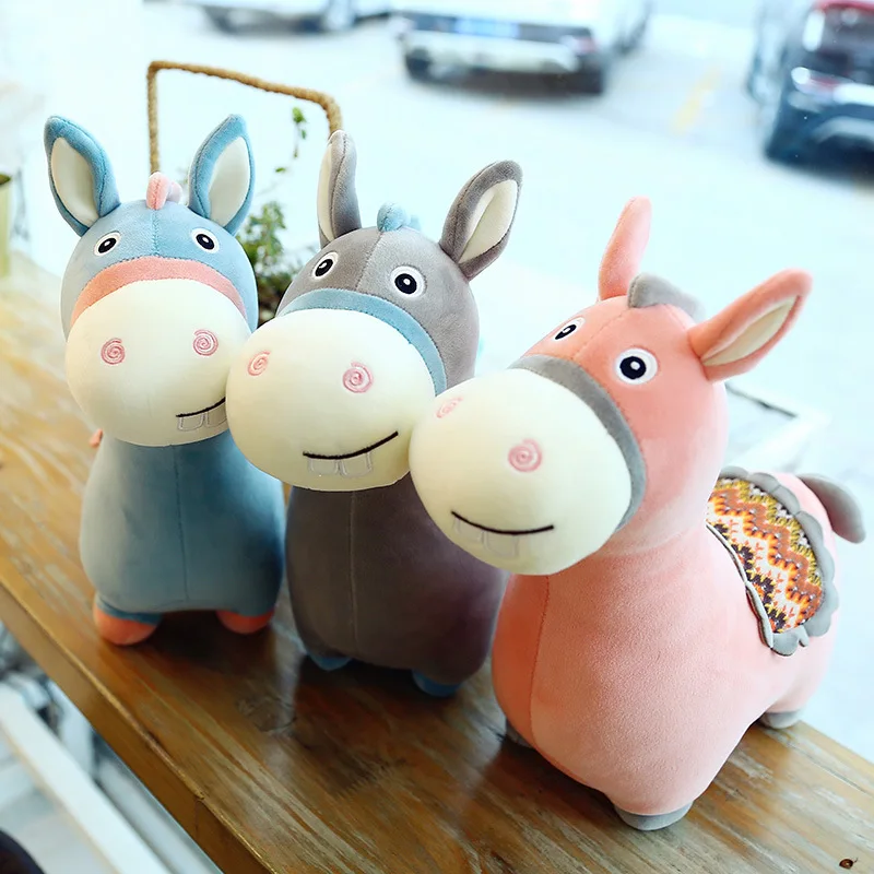 

Free Shipping 25cm/36cm Original Donkey Stuff Animal Soft Plush Toy Cute Blue Gray Pink Donkey Doll Birthday Children Gift