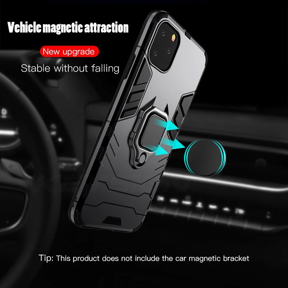 

For iPhone 11 Pro XS Max XR Luxury TPU Ring Bracket with Car Magnet Case For iPhone X 8 7 6 6S Plus Protection Back Cover Coque