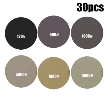 

30PCS 3 Inch 75mm Hook And Loop Wet Dry Sandpaper Sanding Discs 120-7000 Grit