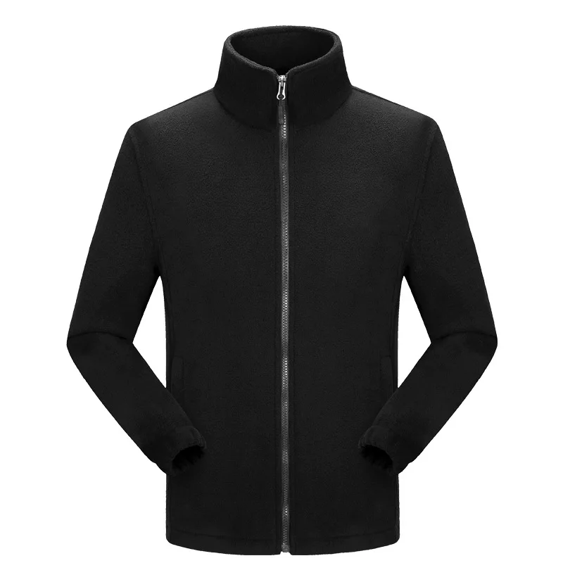 Флисовая Мужская Уличная Толстая теплая бархатная куртка yao, кардиган на осень и зиму, Стильный плащ, куртка с подкладкой - Цвет: Black