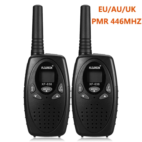 EU AU UK Black Floureon 22/8 каналов 2 шт Детская рация FRS/GMRS 462/467MHZ PMR 446MHZ VOX двухстороннее радио 3 Miles детский коммуникатор - Цвет: EU AU UK Black