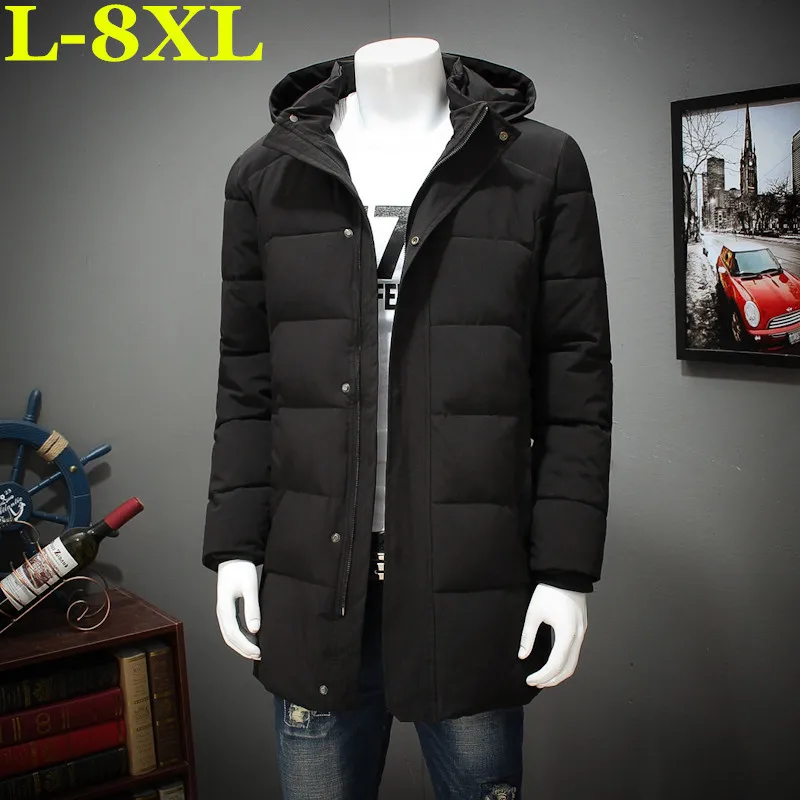 

plus size 8XL Autumn Winter Parka Men Jacket Coat Outerwear Fashion Hood Padded Quilted Warm Male Jackets Hooded Casual Wadde