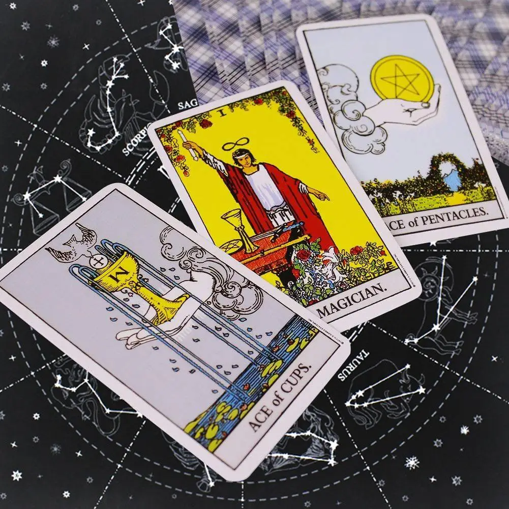 

Tarot Tablecloth Board Game Textiles Table Cover Playing Cards Pentacle Tarot Game Textiles Table Cloth Flannel Dropshipping